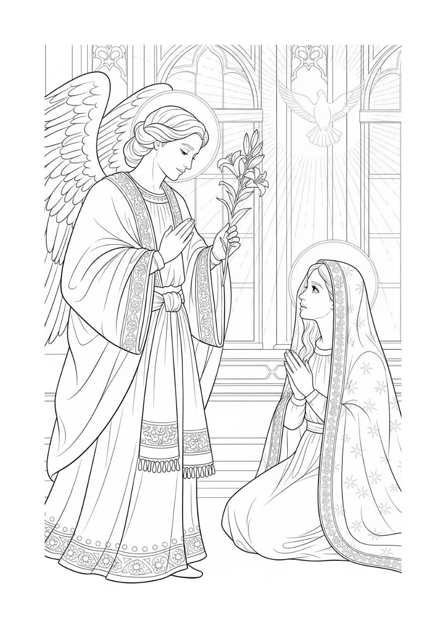 Anjos - Para Colorir thumbnail 3