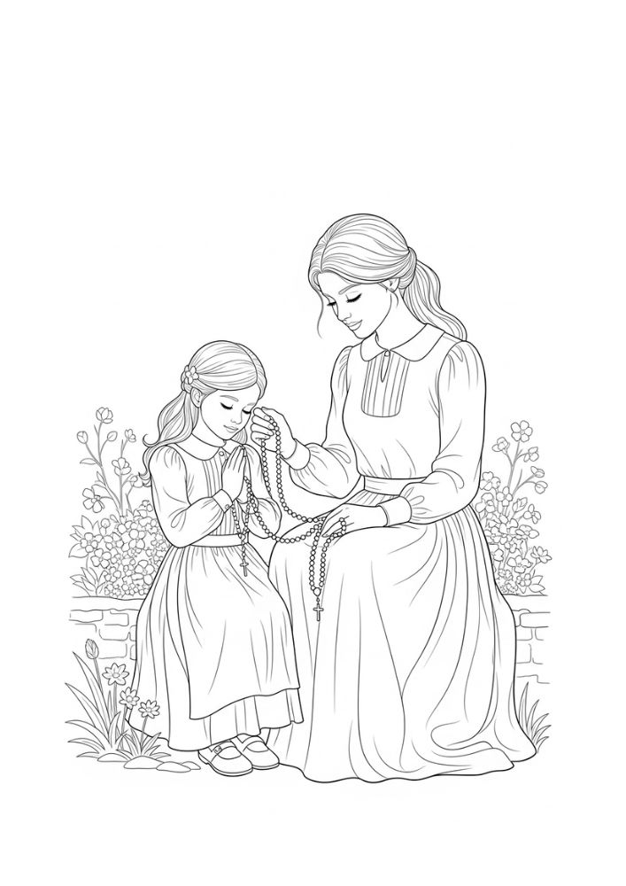 Jovens Cristãs - Para Colorir thumbnail 5