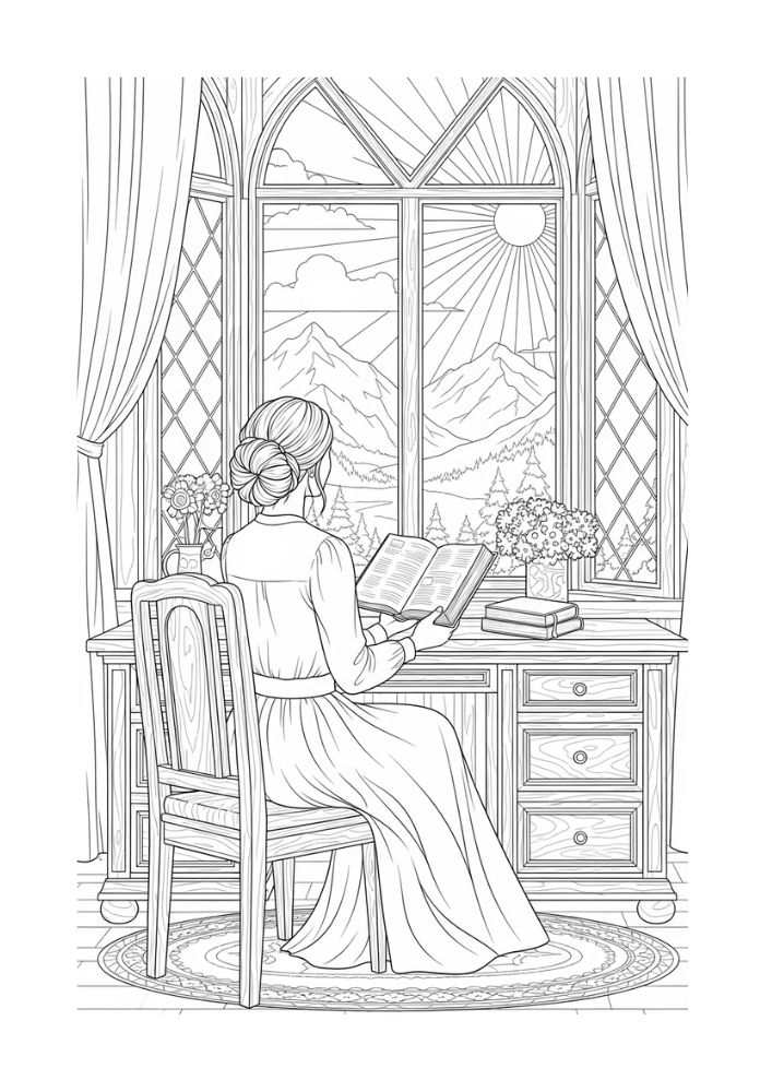 Jovens Cristãs - Para Colorir thumbnail 6