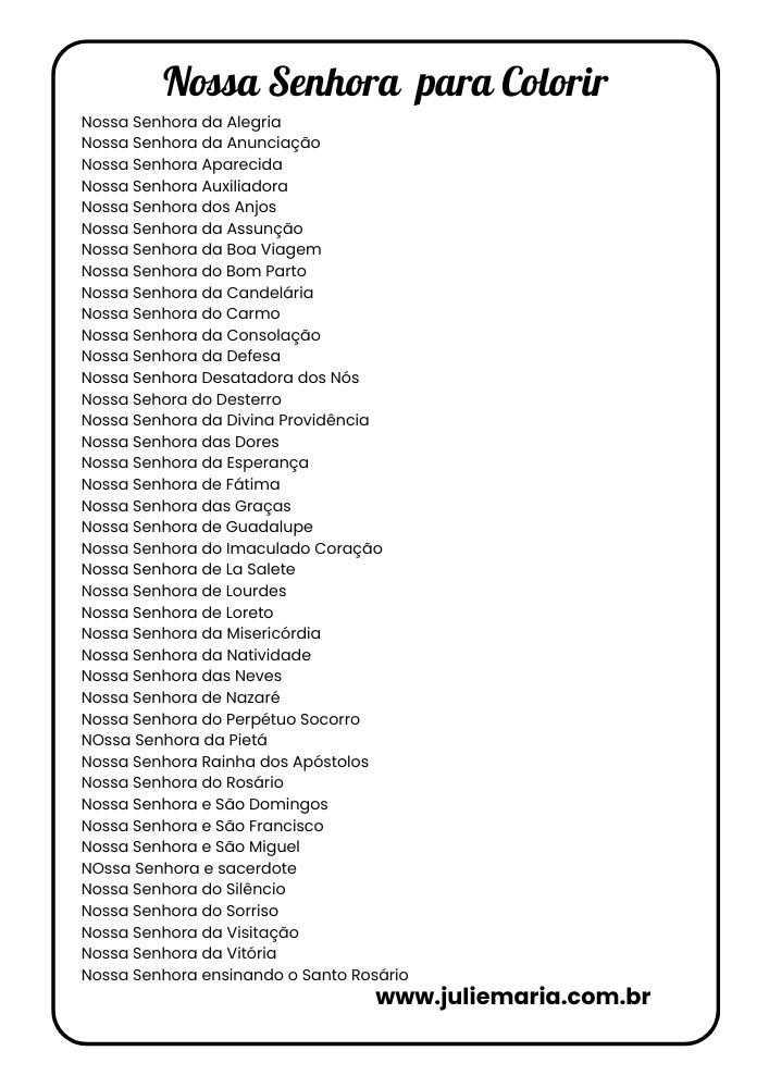Nossa Senhora - Para colorir thumbnail 2