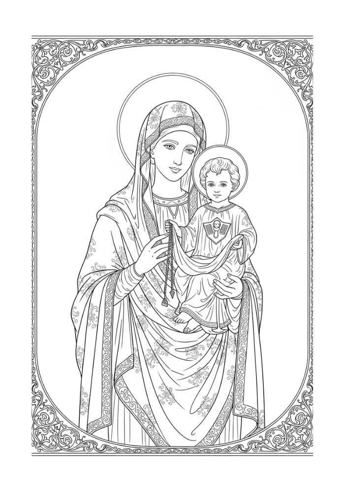 Nossa Senhora - Para colorir thumbnail 4
