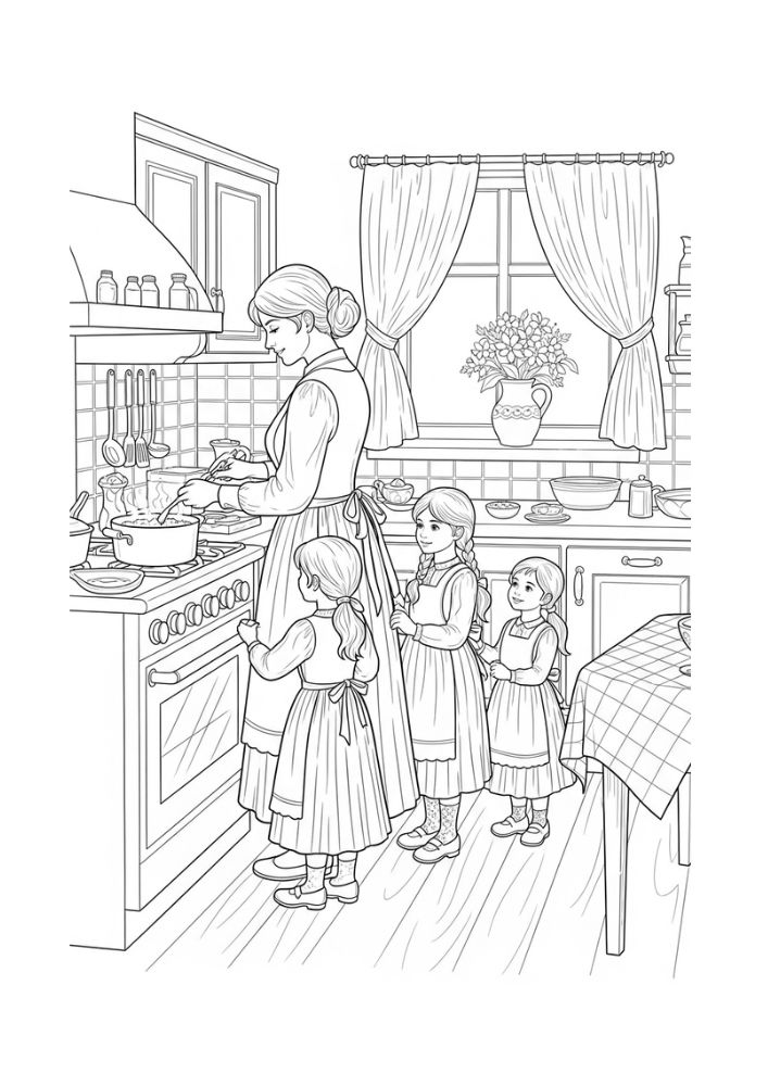 Vida Familiar - Para Colorir thumbnail 3