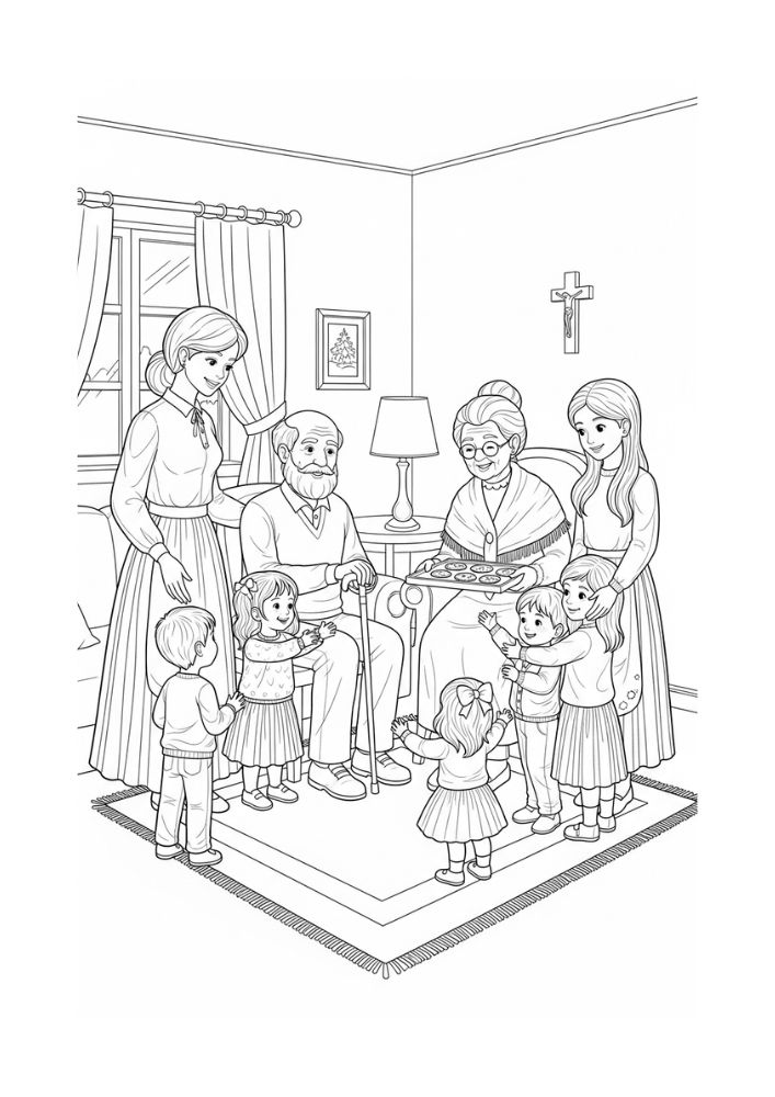 Vida Familiar - Para Colorir thumbnail 4