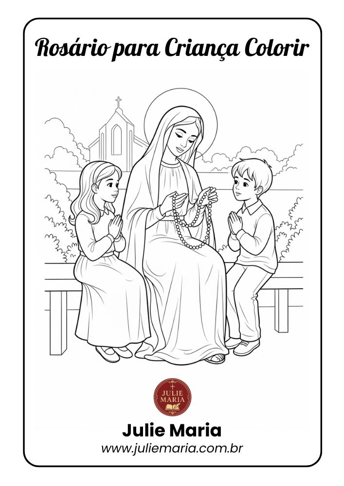 Rosário (infantil) - Para Colorir thumbnail 2
