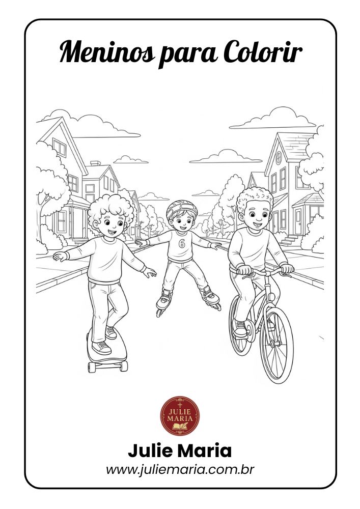Meninos - Para Colorir thumbnail 2