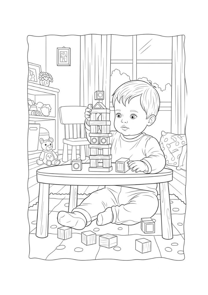 Bebê - Para Colorir thumbnail 4