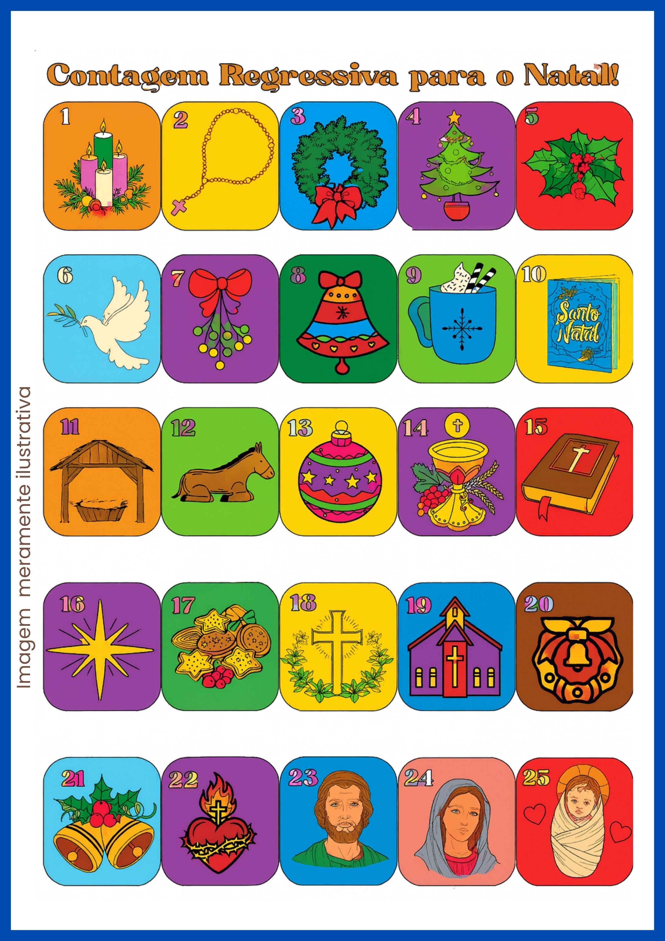 Calendário Advento para Colorir