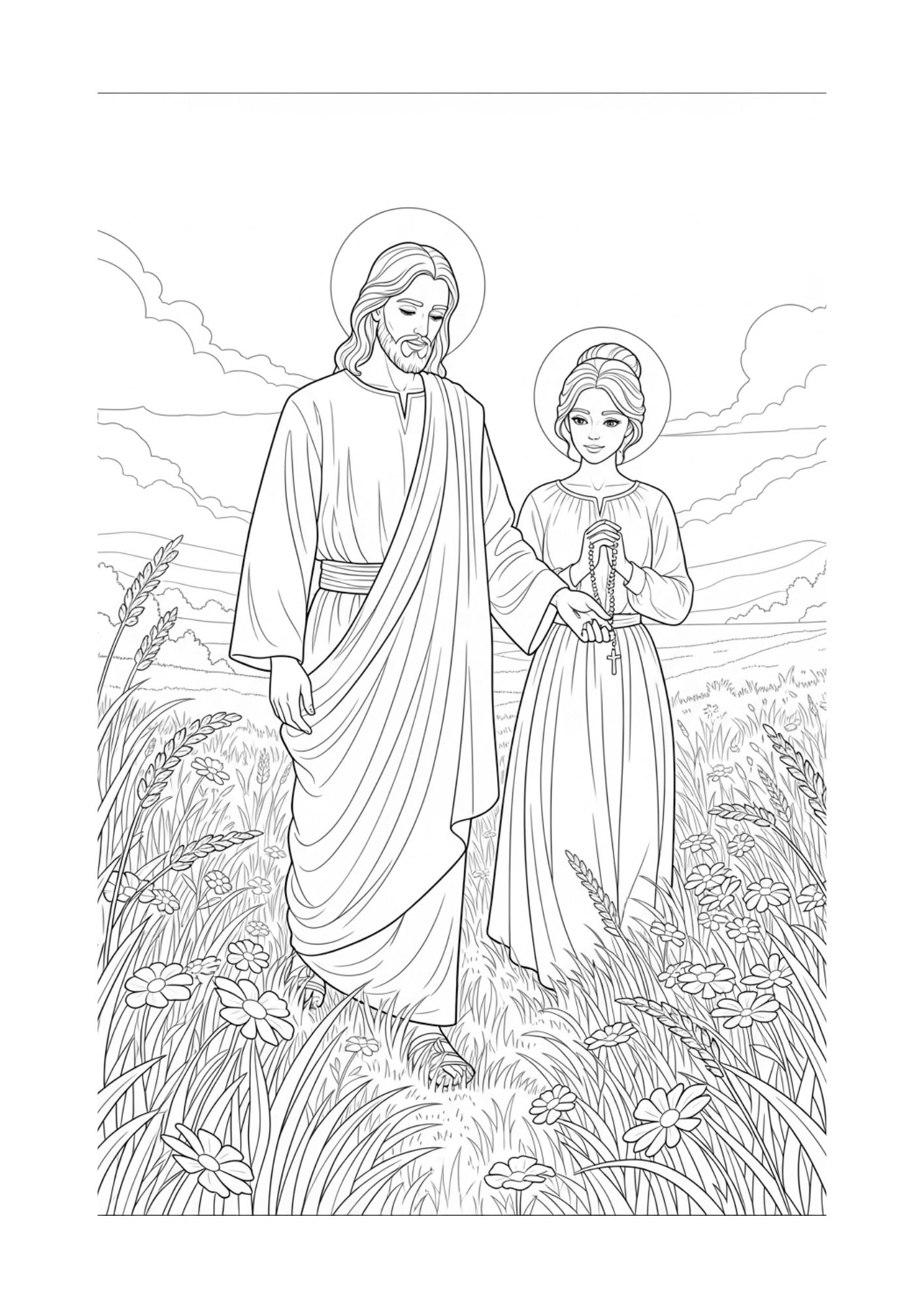 Jesus - Para Colorir thumbnail 5