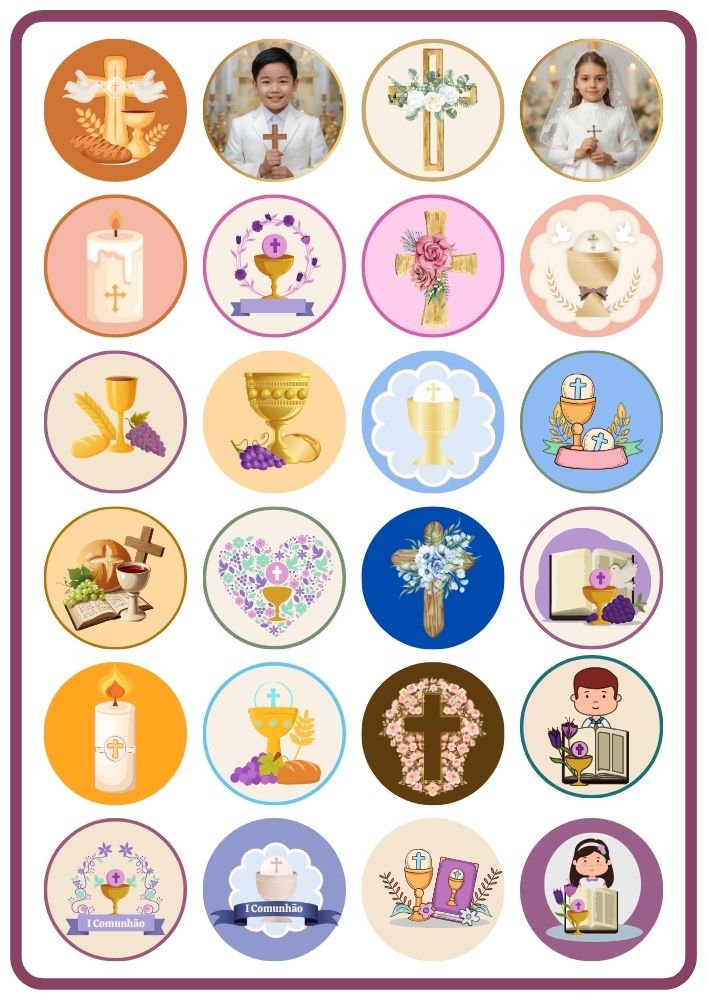 Adesivos Primeira Comunhão